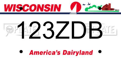 123ZDB Wisconsin License Plate