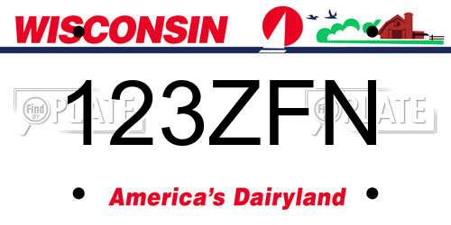 123ZFN Wisconsin License Plate