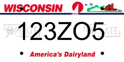 123ZO5 Wisconsin License Plate