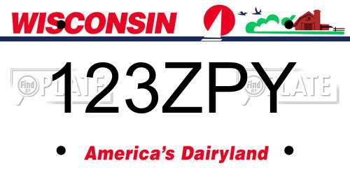 123ZPY Wisconsin License Plate