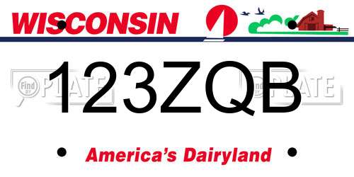 123ZQB Wisconsin License Plate