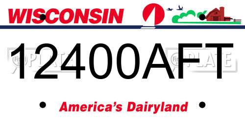 12400AFT Wisconsin License Plate