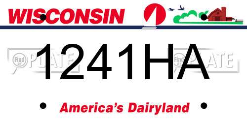 1241HA Wisconsin License Plate