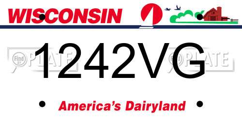 1242VG Wisconsin License Plate
