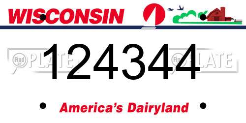 124344 Wisconsin License Plate