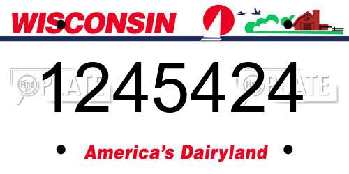1245424 Wisconsin License Plate