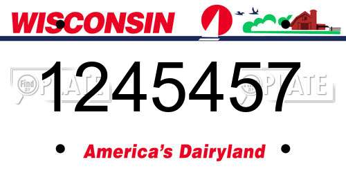 1245457 Wisconsin License Plate