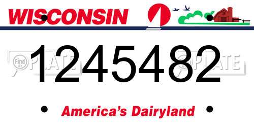 1245482 Wisconsin License Plate