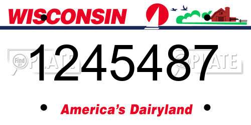 1245487 Wisconsin License Plate