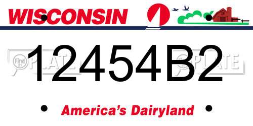 12454B2 Wisconsin License Plate