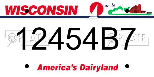 12454B7 Wisconsin License Plate