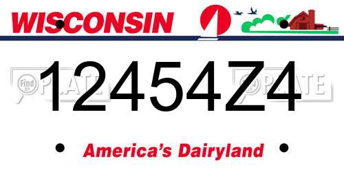 12454Z4 Wisconsin License Plate