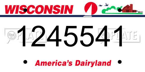 1245541 Wisconsin License Plate