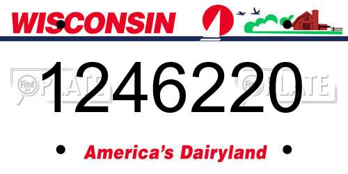 1246220 Wisconsin License Plate