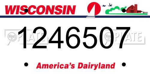 1246507 Wisconsin License Plate