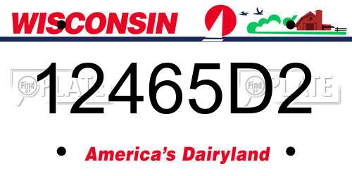 12465D2 Wisconsin License Plate