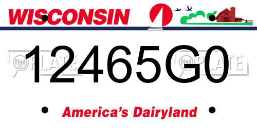 12465G0 Wisconsin License Plate