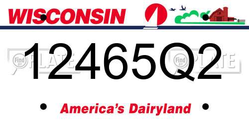 12465Q2 Wisconsin License Plate