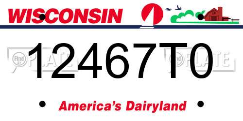 12467T0 Wisconsin License Plate