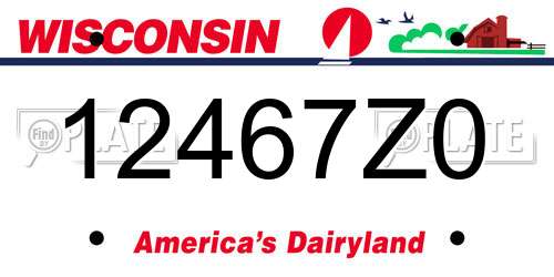 12467Z0 Wisconsin License Plate