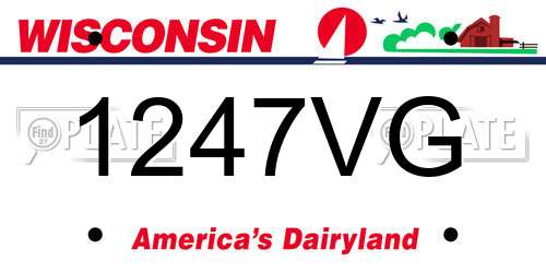 1247VG Wisconsin License Plate