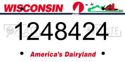1248424 Wisconsin License Plate