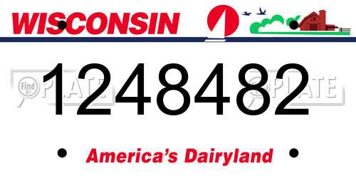 1248482 Wisconsin License Plate