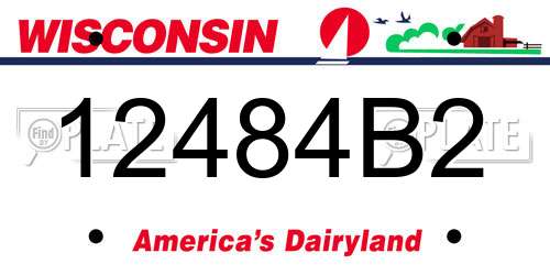 12484B2 Wisconsin License Plate