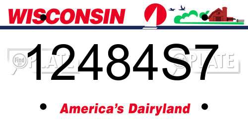 12484S7 Wisconsin License Plate
