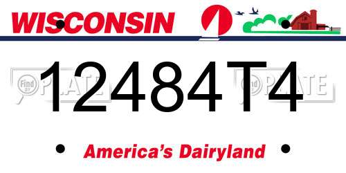 12484T4 Wisconsin License Plate