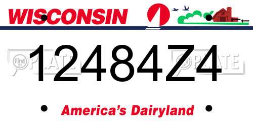 12484Z4 Wisconsin License Plate