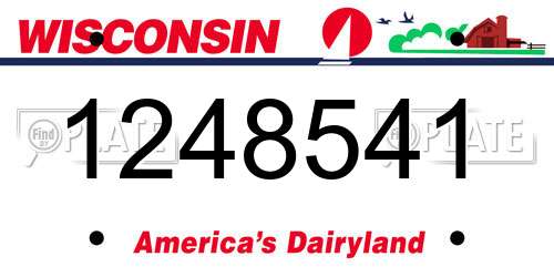 1248541 Wisconsin License Plate