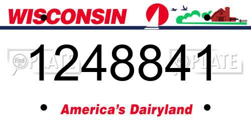 1248841 Wisconsin License Plate