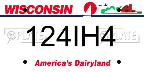 124IH4 Wisconsin License Plate