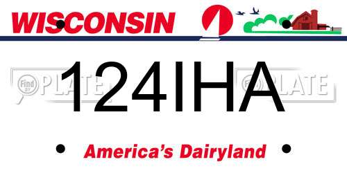 124IHA Wisconsin License Plate