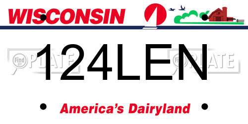 124LEN Wisconsin License Plate