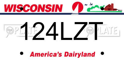 124LZT Wisconsin License Plate