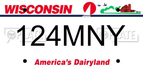 124MNY Wisconsin License Plate