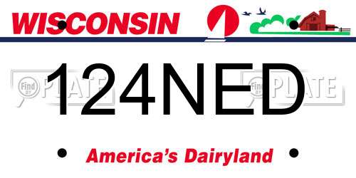 124NED Wisconsin License Plate