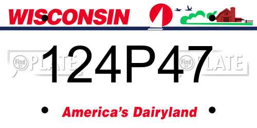 124P47 Wisconsin License Plate