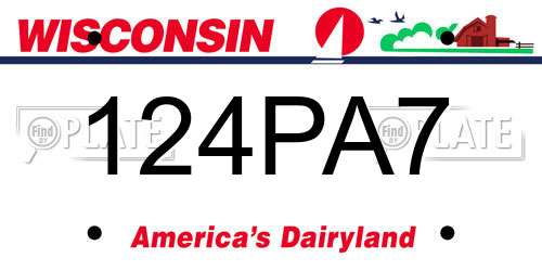 124PA7 Wisconsin License Plate