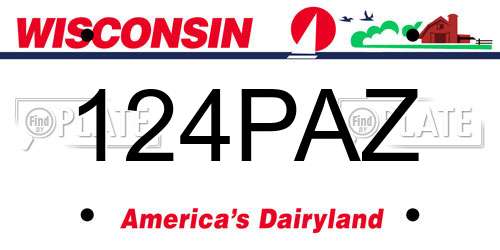 124PAZ Wisconsin License Plate