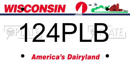 124PLB Wisconsin License Plate