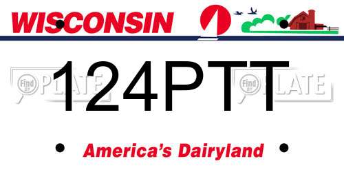 124PTT Wisconsin License Plate