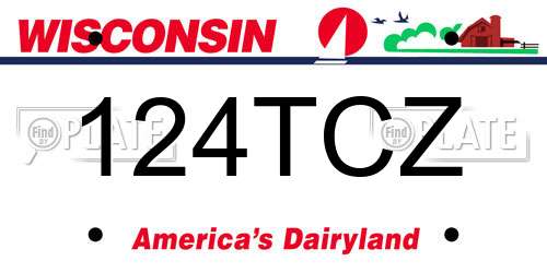 124TCZ Wisconsin License Plate