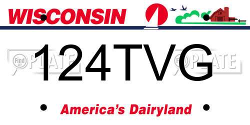 124TVG Wisconsin License Plate
