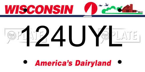 124UYL Wisconsin License Plate
