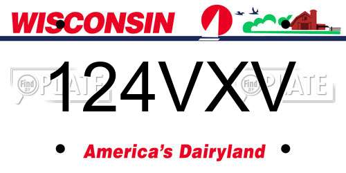 124VXV Wisconsin License Plate