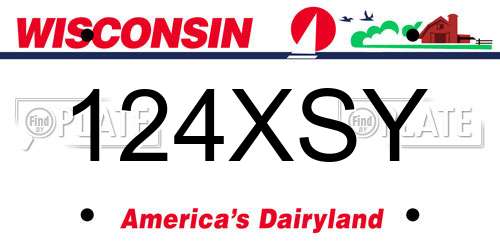 124XSY Wisconsin License Plate