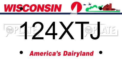 124XTJ Wisconsin License Plate